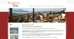 Website Design for the Esperos Suites &amp; Villas in Pelion